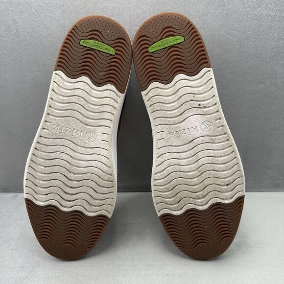 Kizik Vegas Mens Size 11.5 Shoes‎ Brown Leather Hands Free Slip On Sneakers